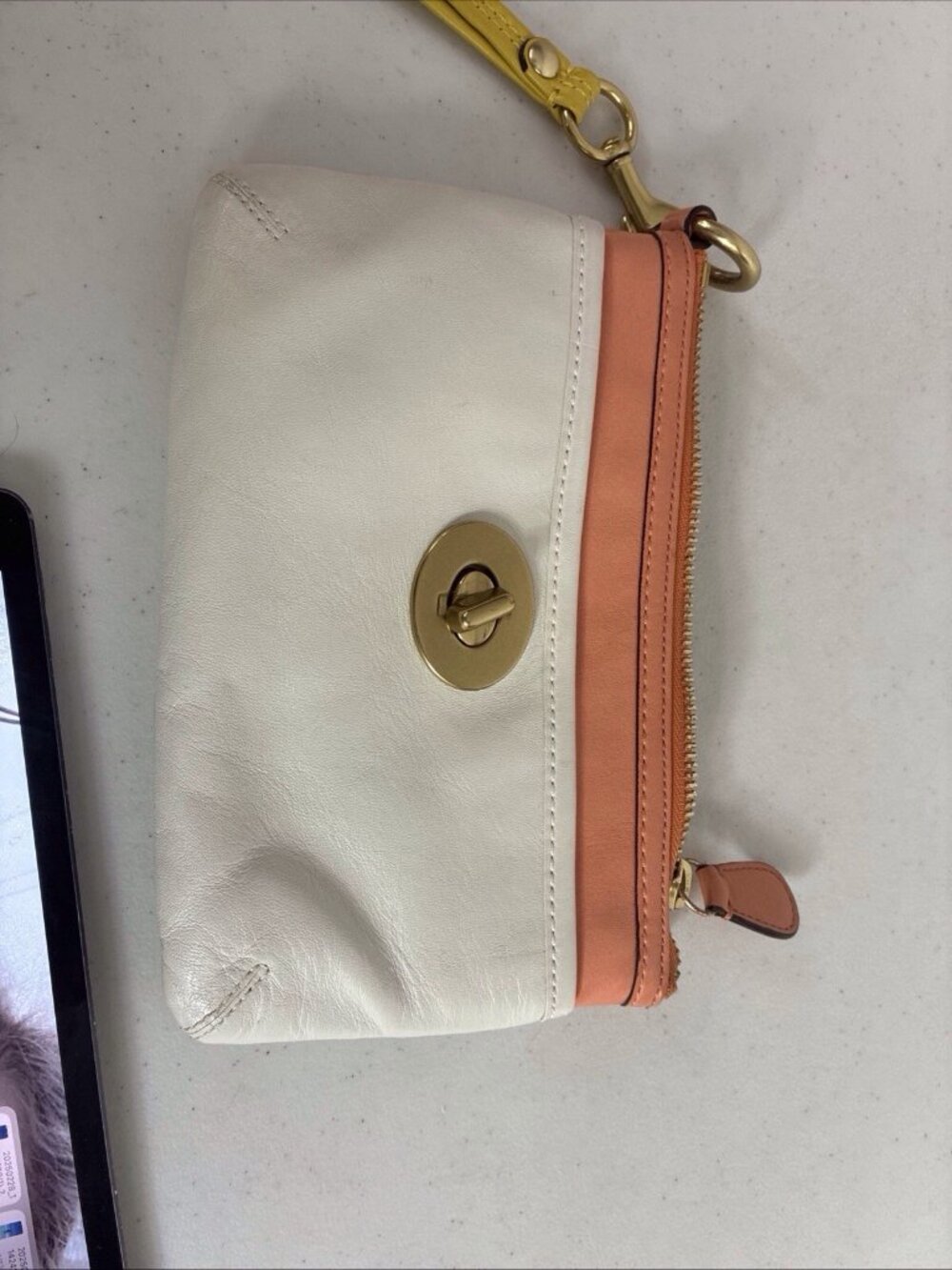 Coach Vintage Legacy Stripe Limited Large Wristlet Clutch Brass Rare - Picture 8 of 9